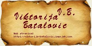 Viktorija Batalović vizit kartica